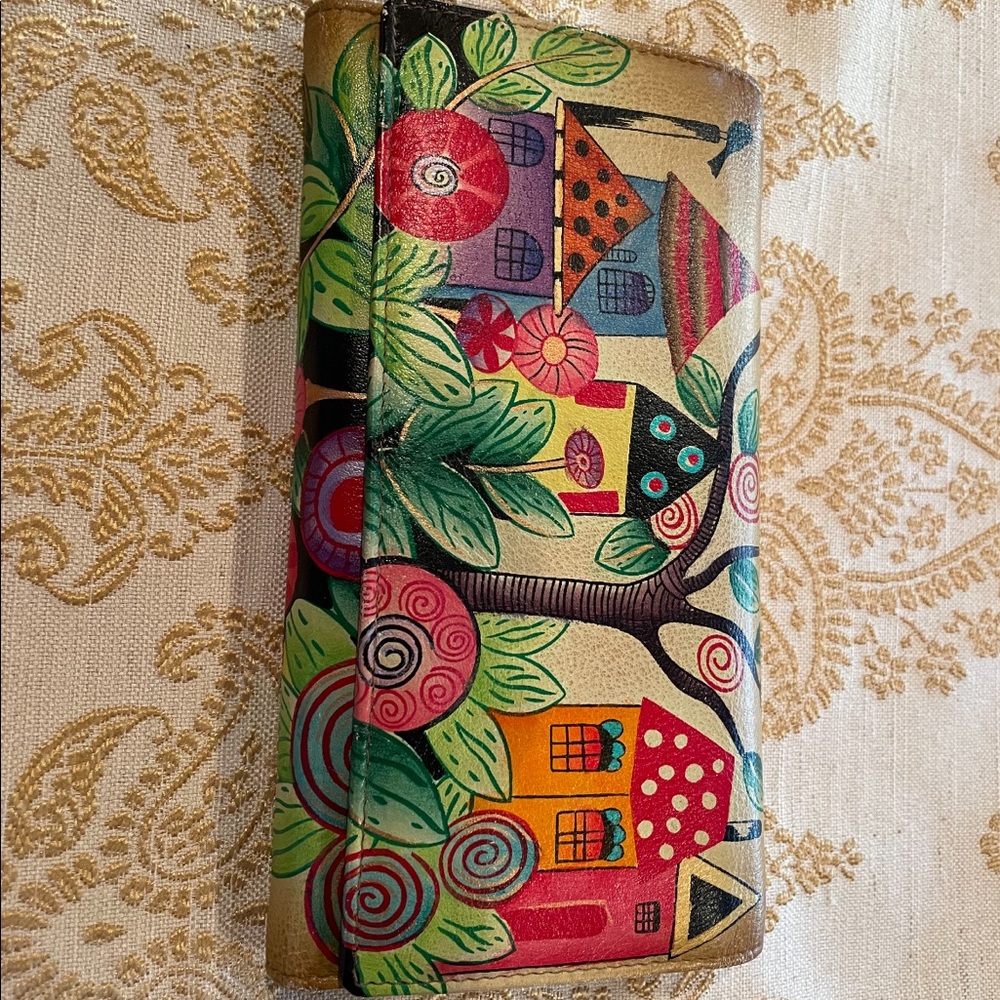 Anushka Wallet: Hand painted leather